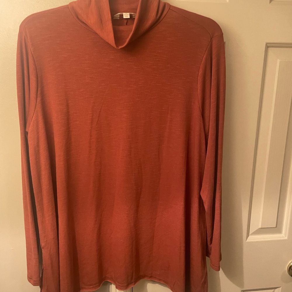 Orange turtleneck